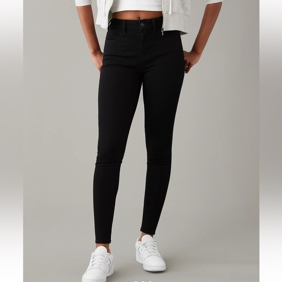 American Eagle Outfitters Denim - American Eagle The Dream High Rise Jegging Short Black Jeans 2